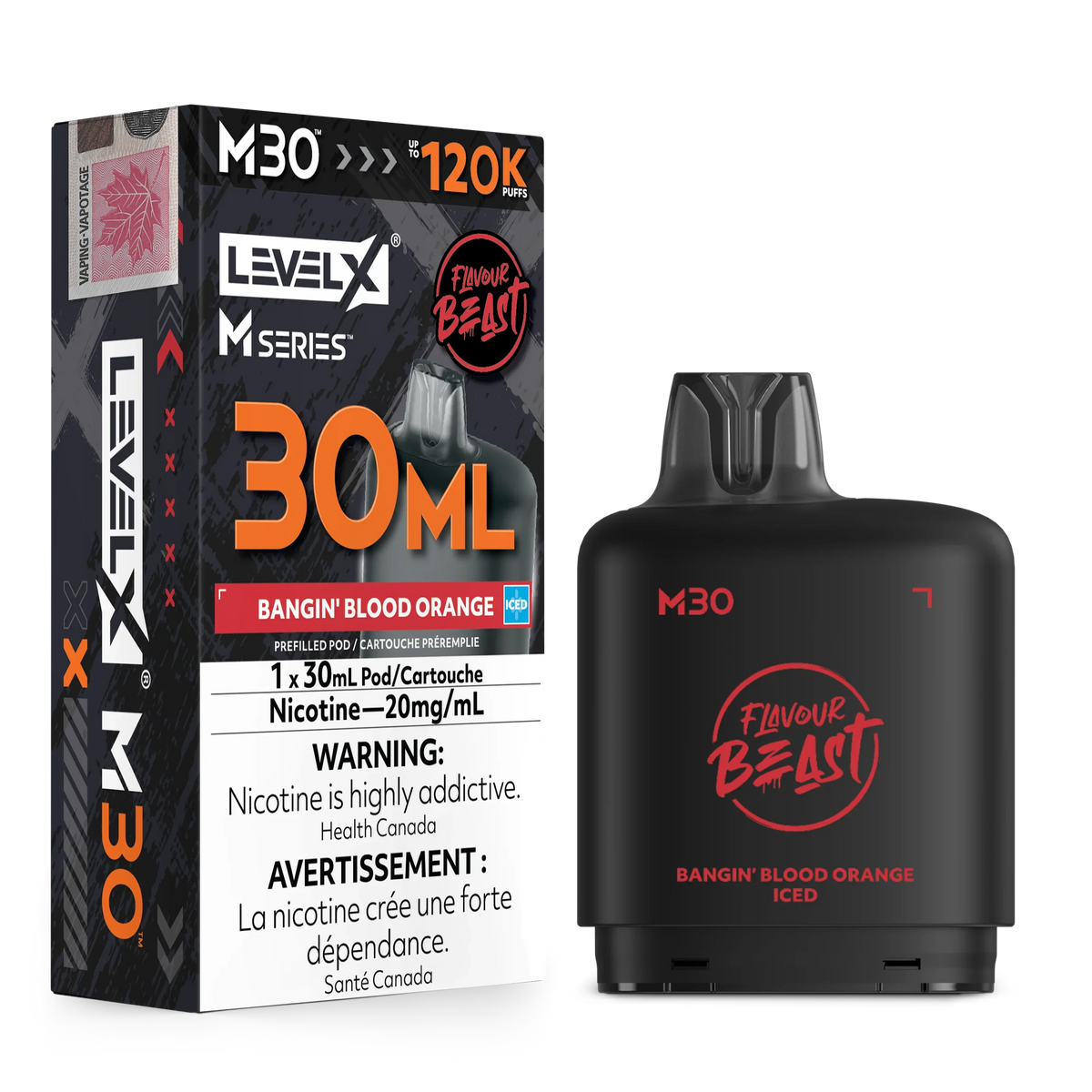 Bangin' Blood Orange Iced Level X M Series Pod 30mL 120K Pod