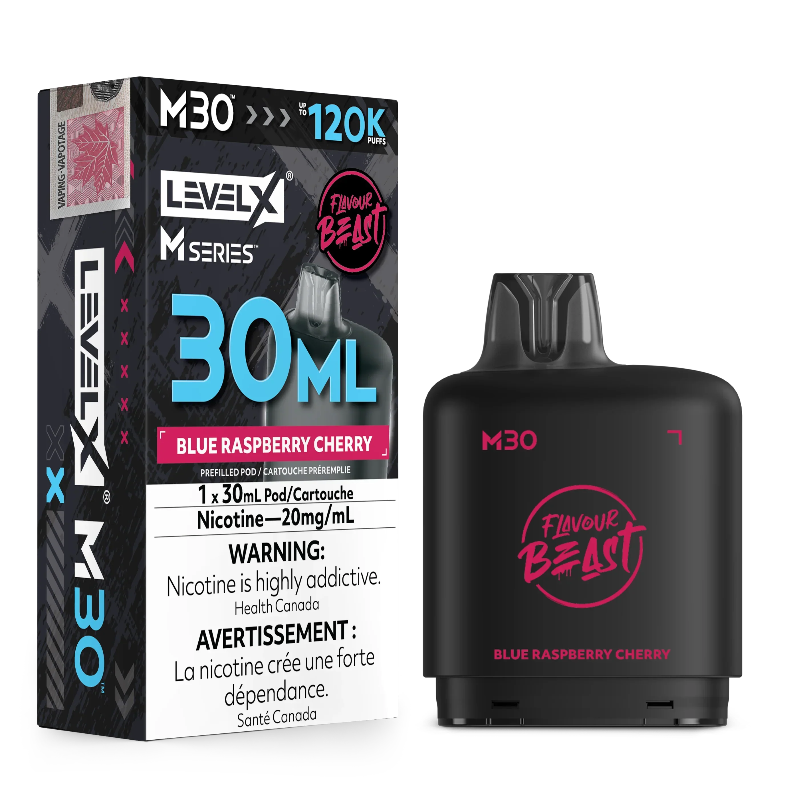 Blue Raspberry Cherry Level X M Series Pod 30mL 120K Pod
