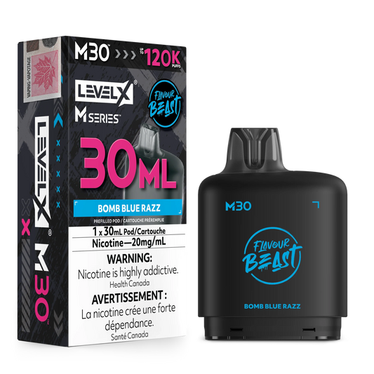Bomb Blue Razz Level X M Series Pod 30mL 120K Pod
