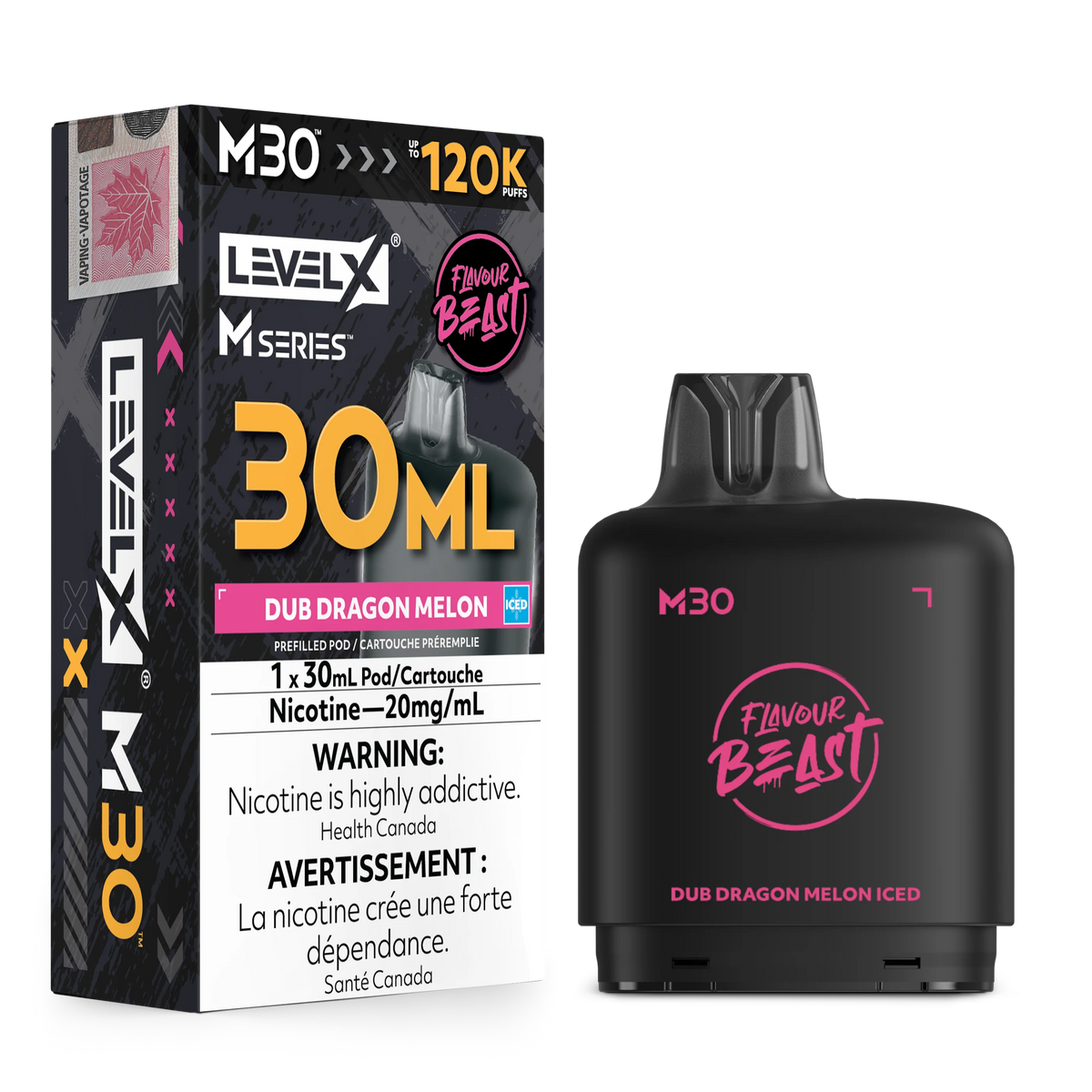 Dub Dragon Melon Iced Level X M Series Pod 30mL 120K Pod