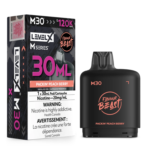 Packin' Peach Berry Level X M Series Pod 30mL 120K Pod