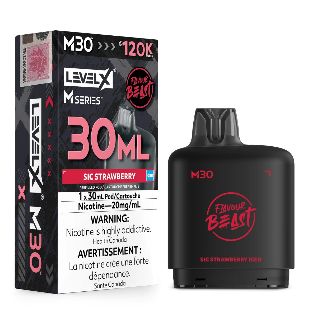 Sic Strawberry Iced Level X M Series Pod 30mL 120K Pod