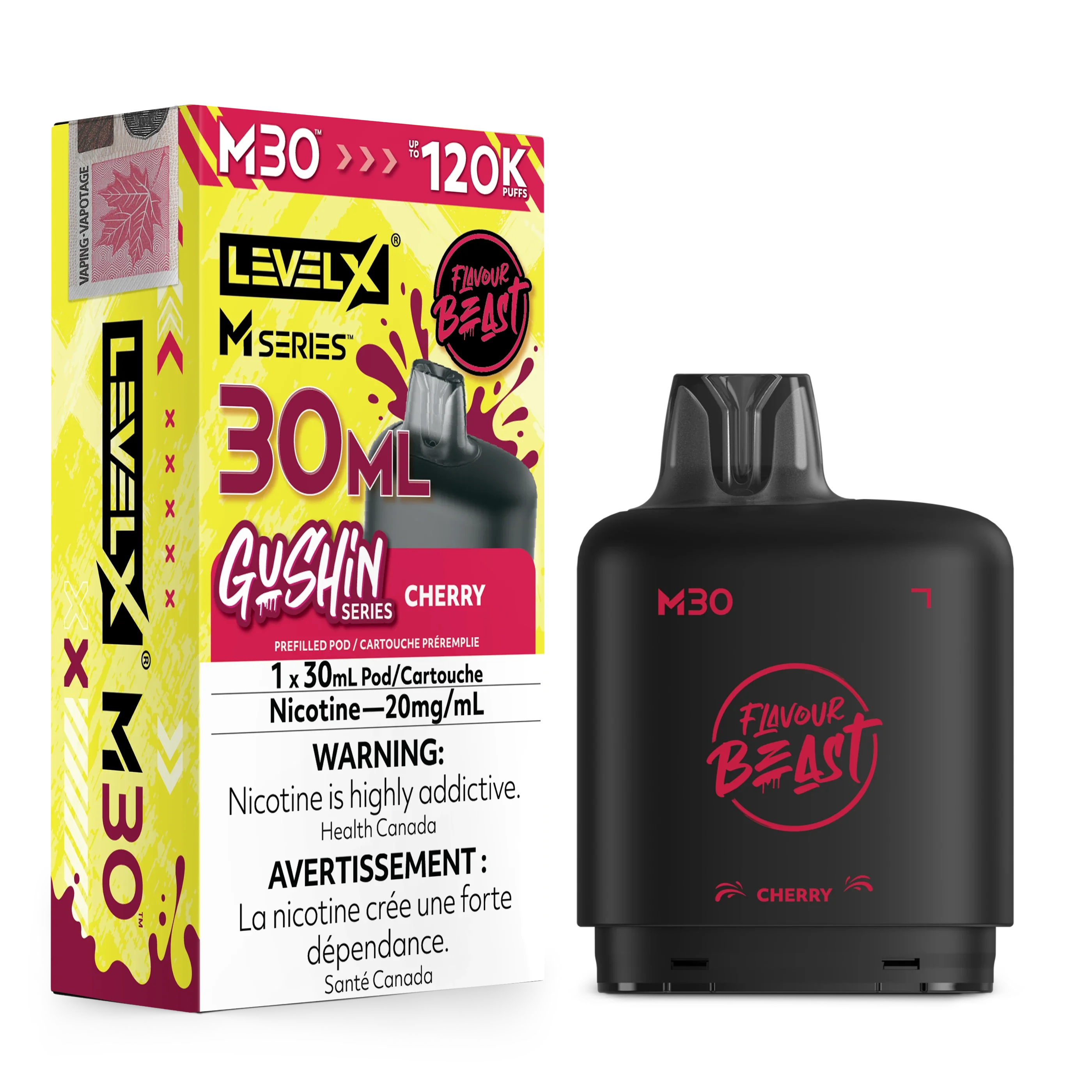 Gushin. Cherry Level X M Series Pod 30mL 120K Pod