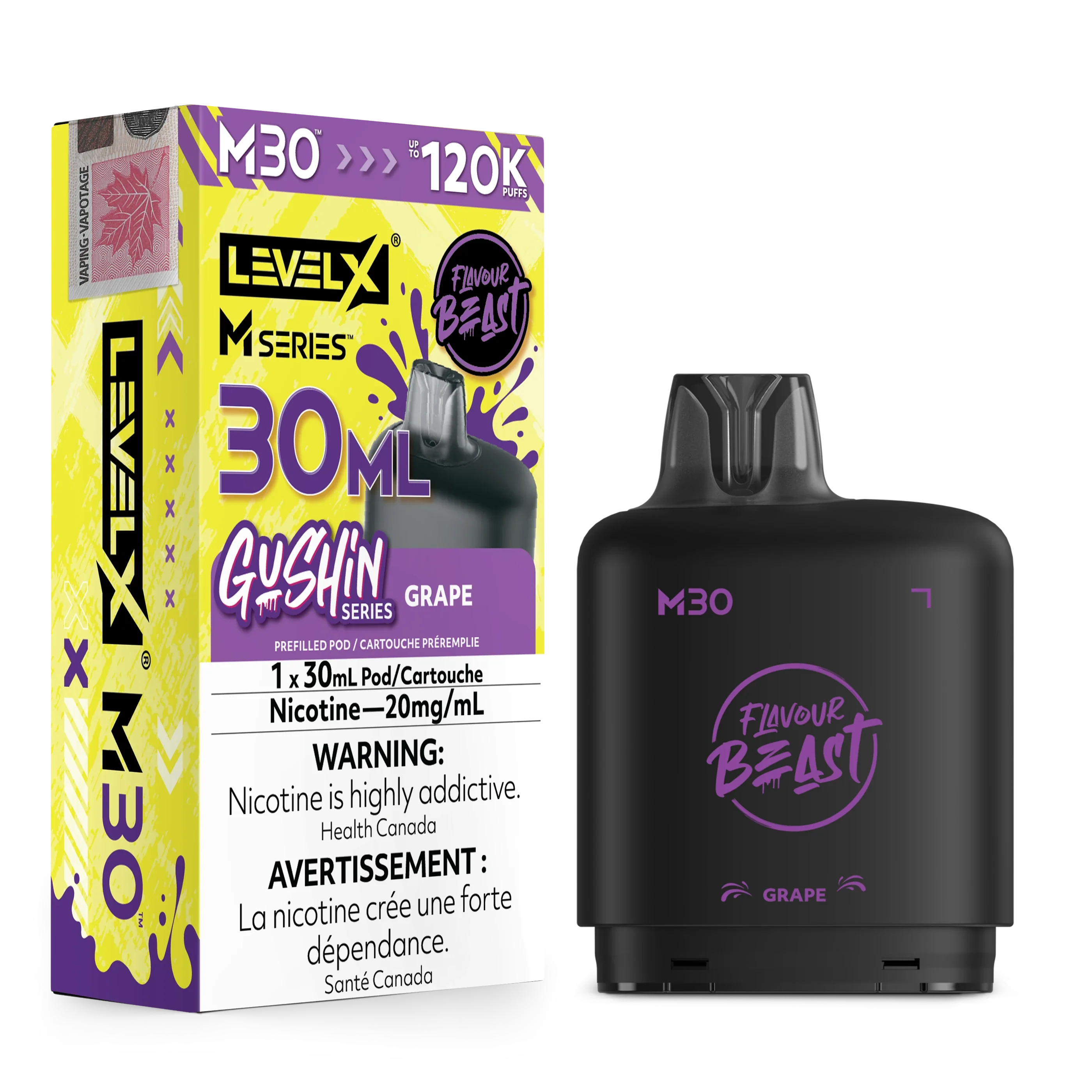 Gushin Grape Level X M Series Pod 30mL 120K Pod