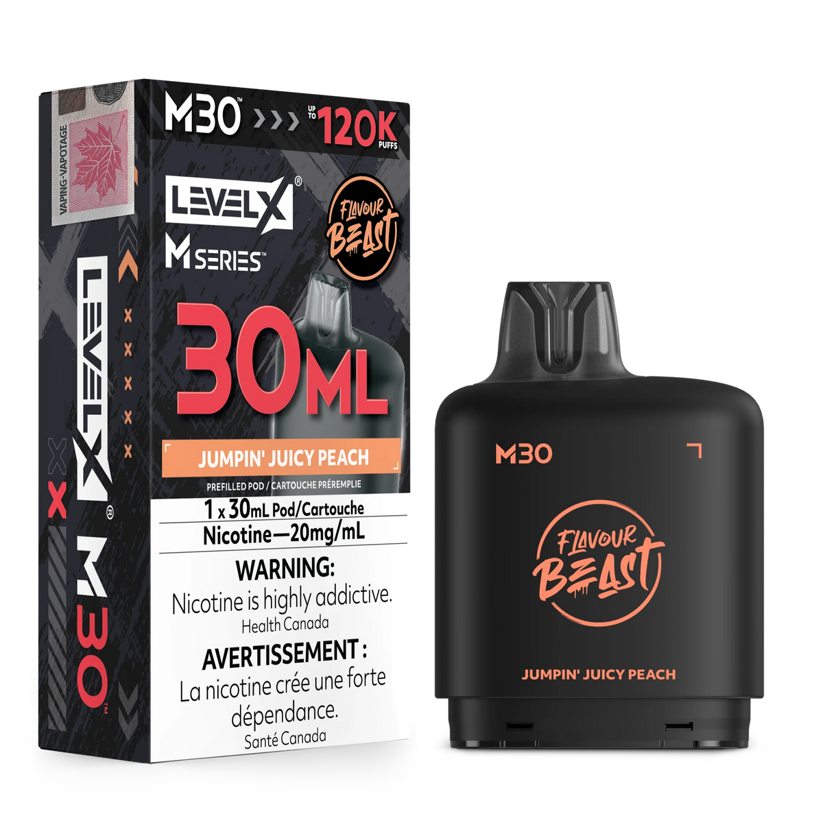 Jumpin' Juicy Peach Level X M Series Pod 30mL 120K Pod