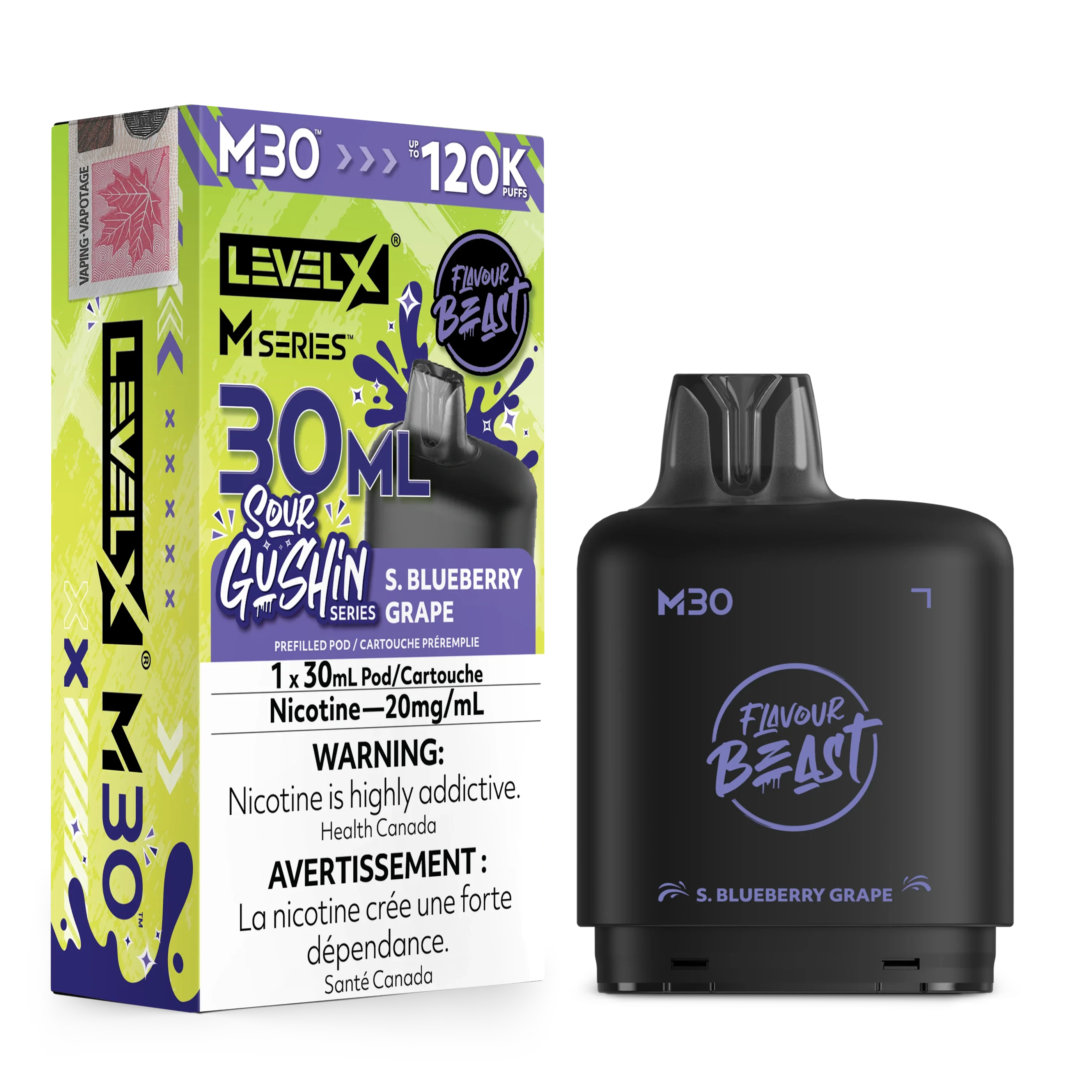 S.Gushin Blueberry Grape Level X M Series Pod 30mL 120K Pod