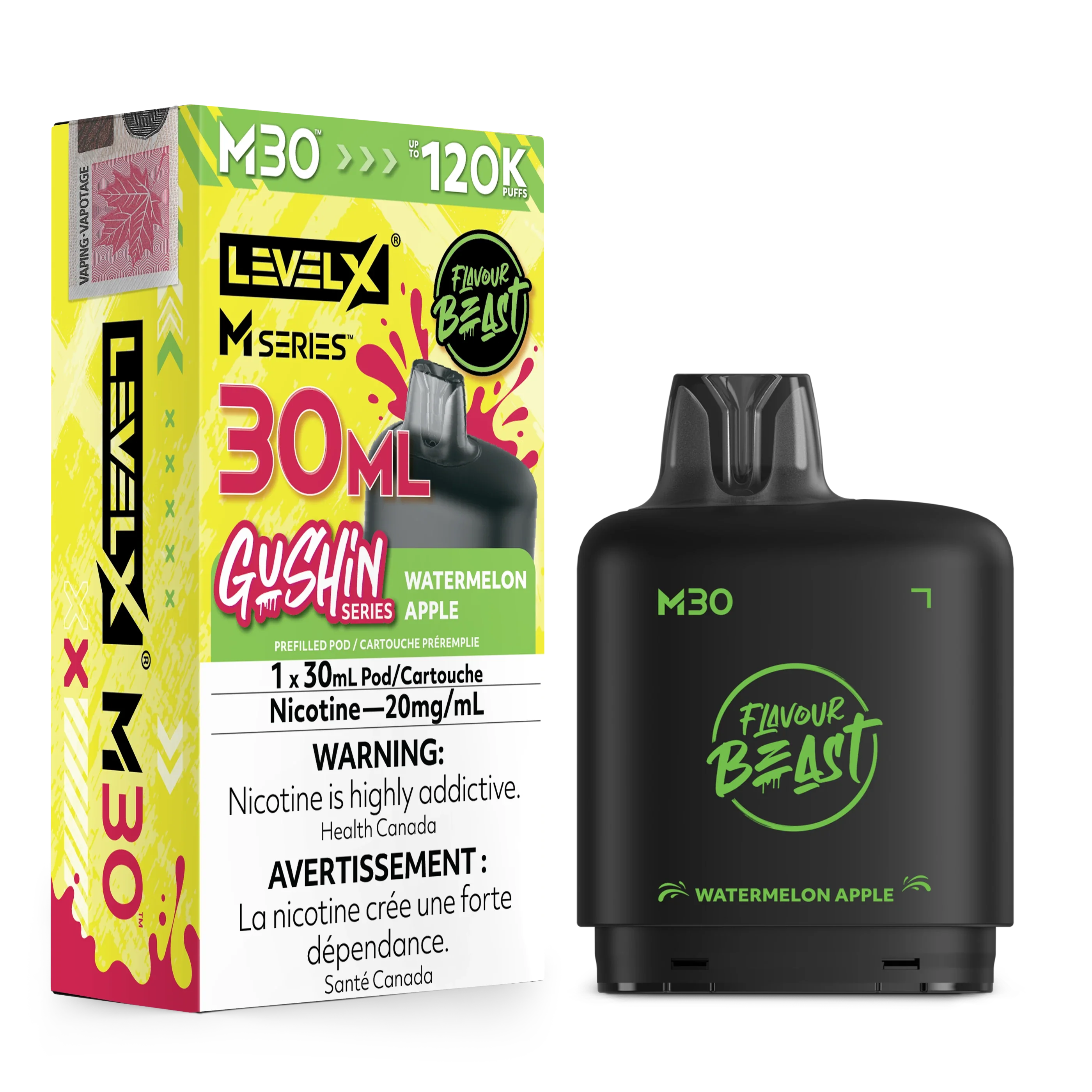 Gushin Watermelon Apple Level X M Series Pod 30mL 120K Pod
