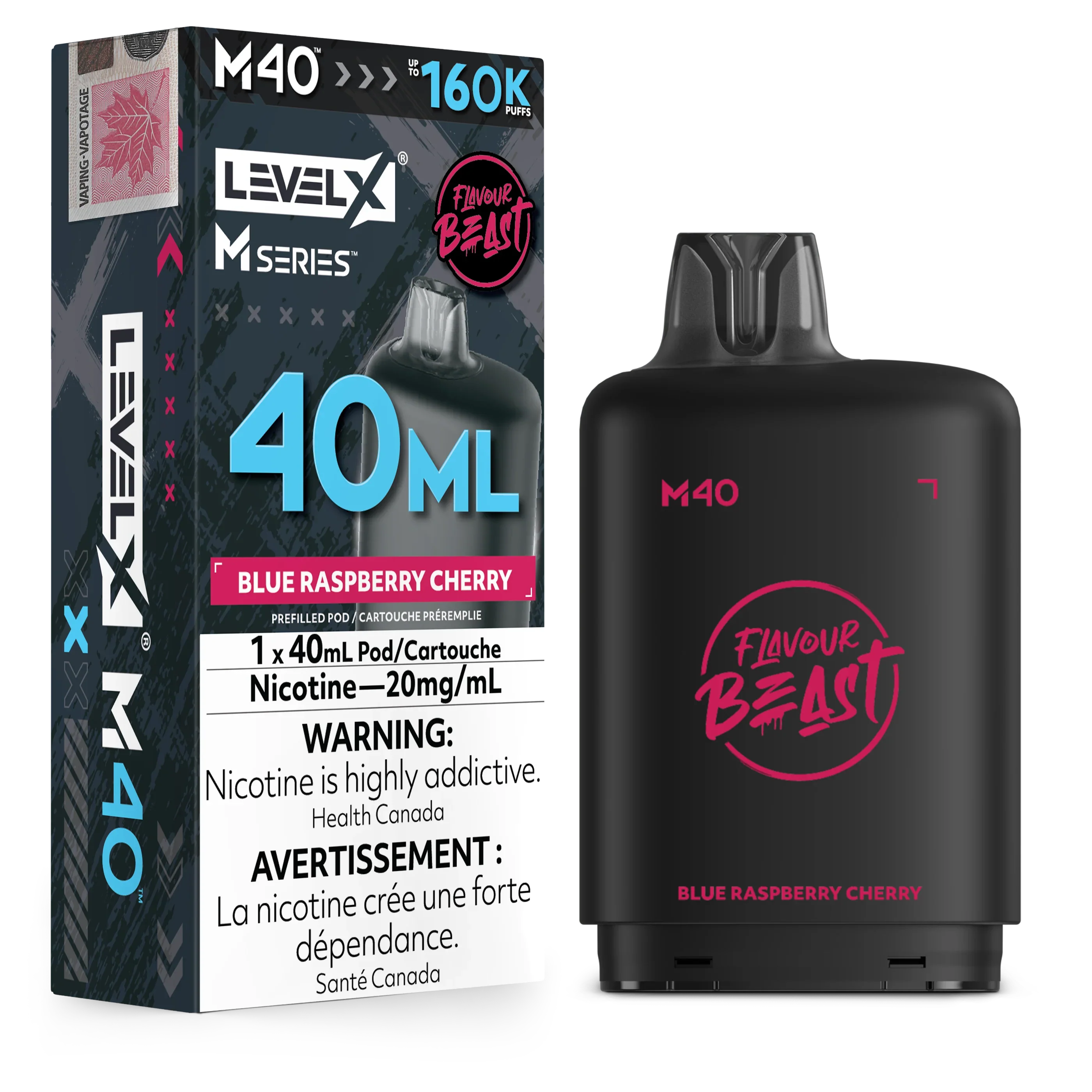 Blue Raspberry Cherry Level X M Series Pod 40mL 160K Pod