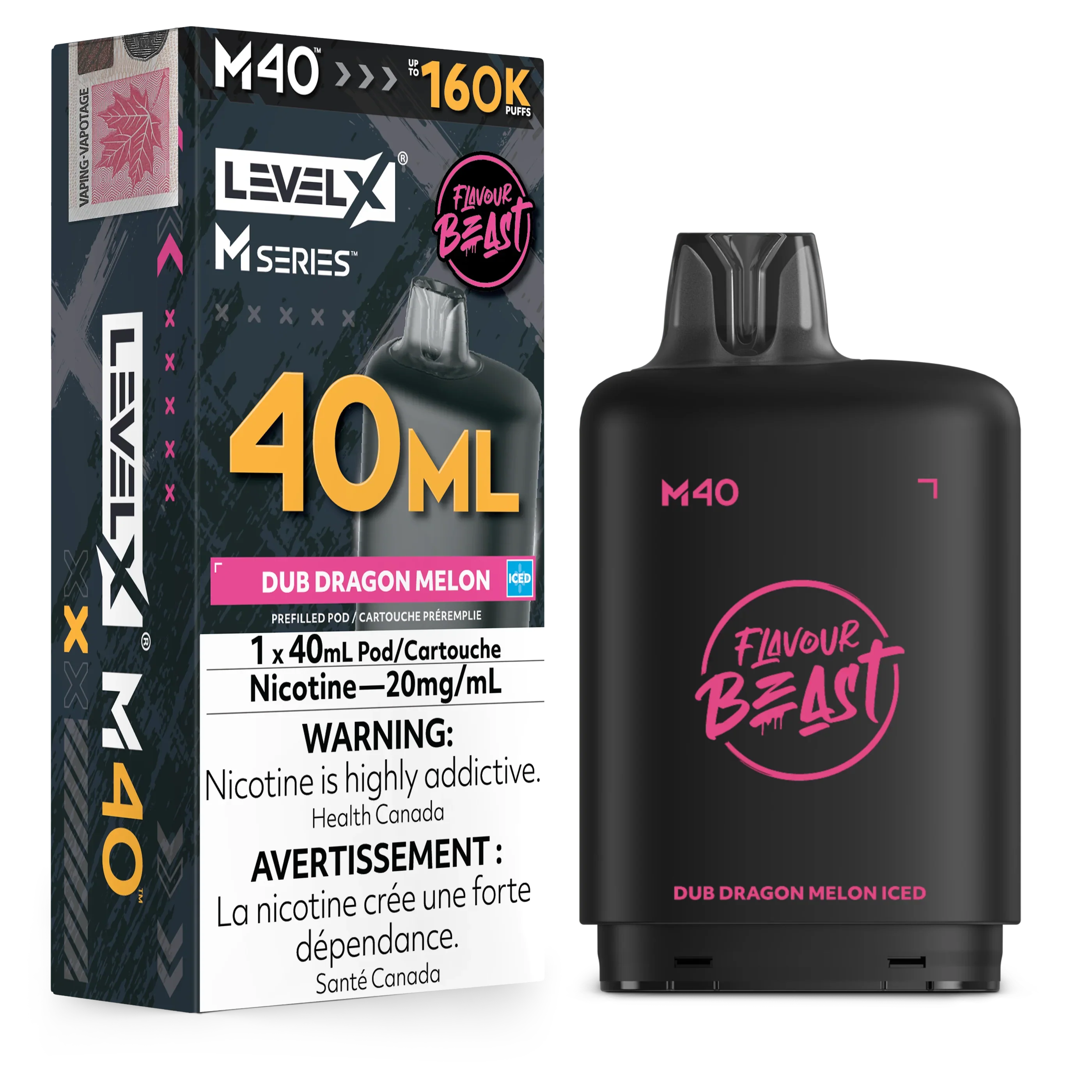Dub Dragon Melon Iced Level X M Series Pod 40mL 160K Pod