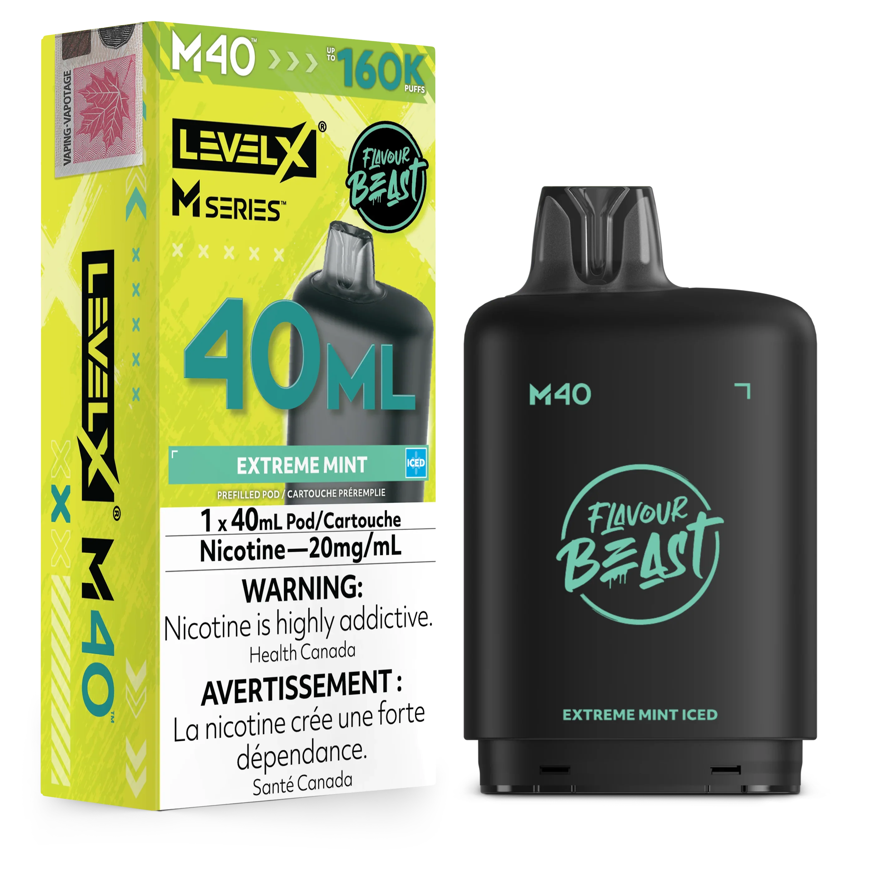 Extreme Mint Iced Level X M Series Pod 40mL 160K Pod
