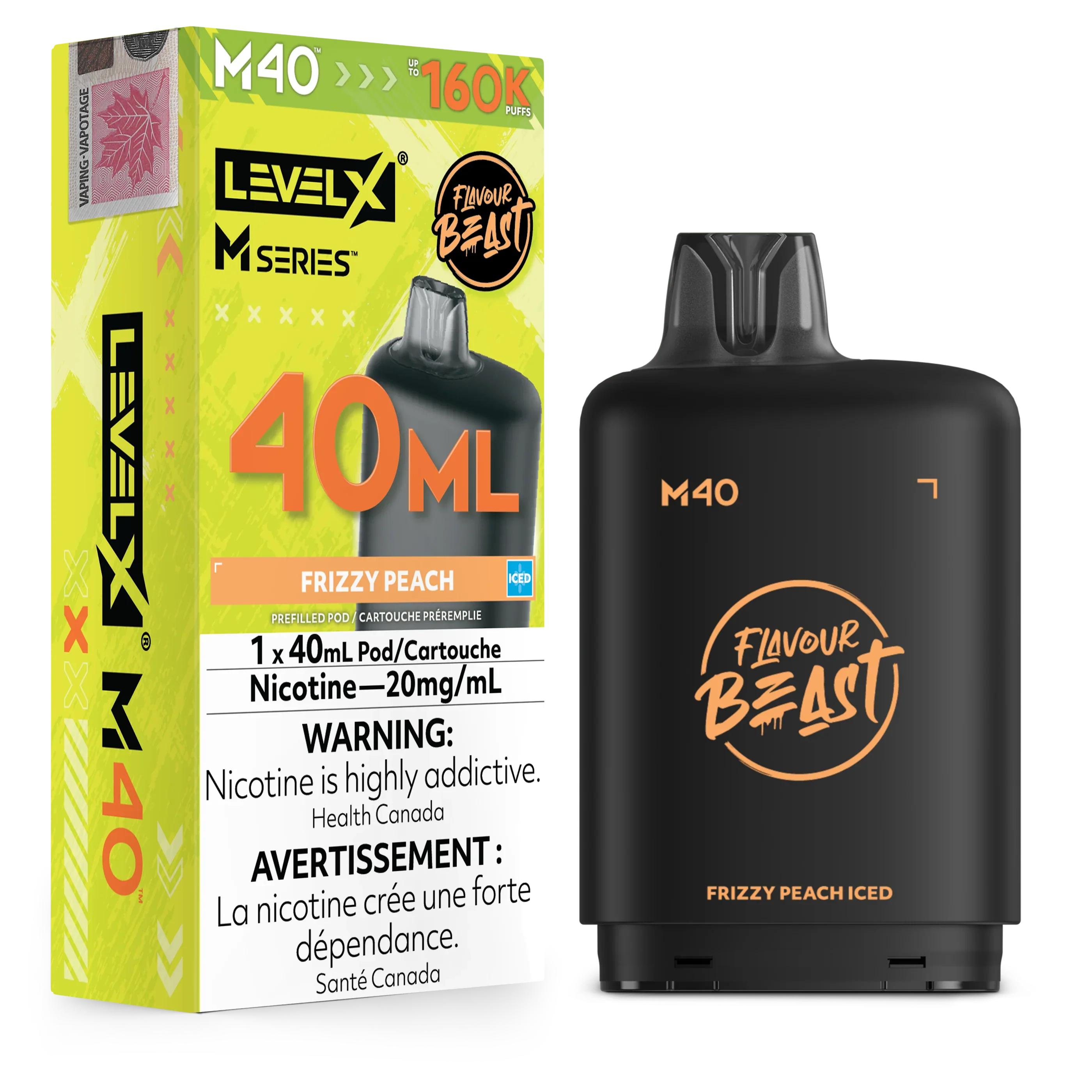 Fizzy Peach Iced Level X M Series Pod 40mL 160K Pod