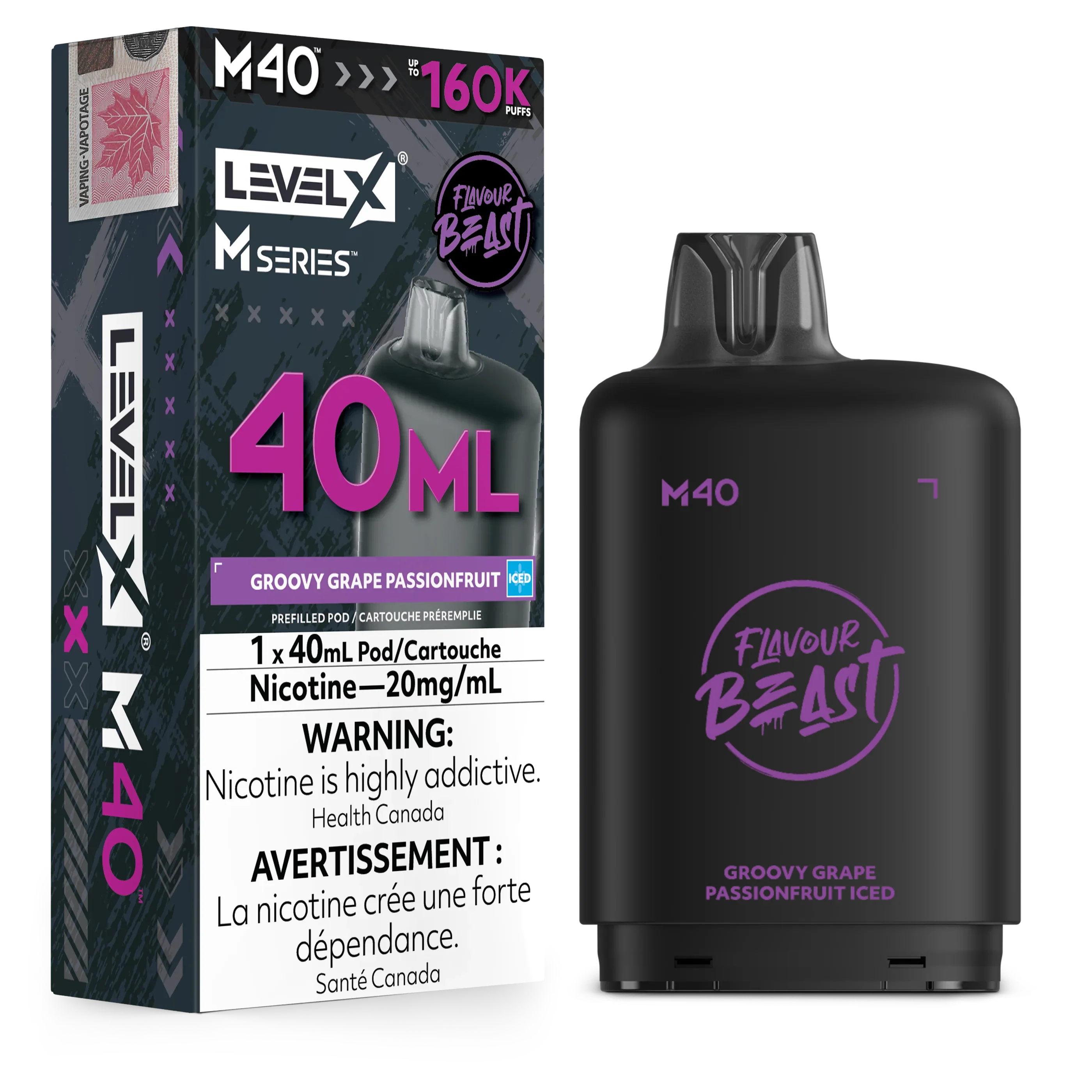 Groovy Grape Passionfruit Iced Level X M Series Pod 40mL 160K Pod