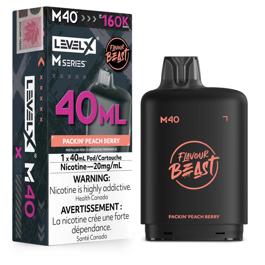 Packin' Peach Berry Level X M Series Pod 40mL 160K Pod