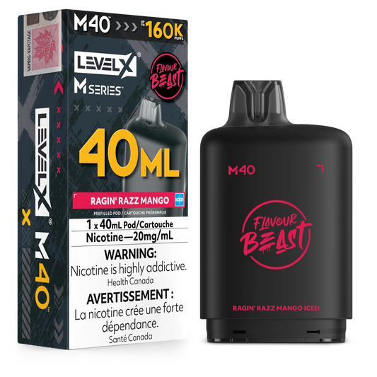 Ragin' Razz Mango Iced Level X M Series Pod 40mL 160K Pod