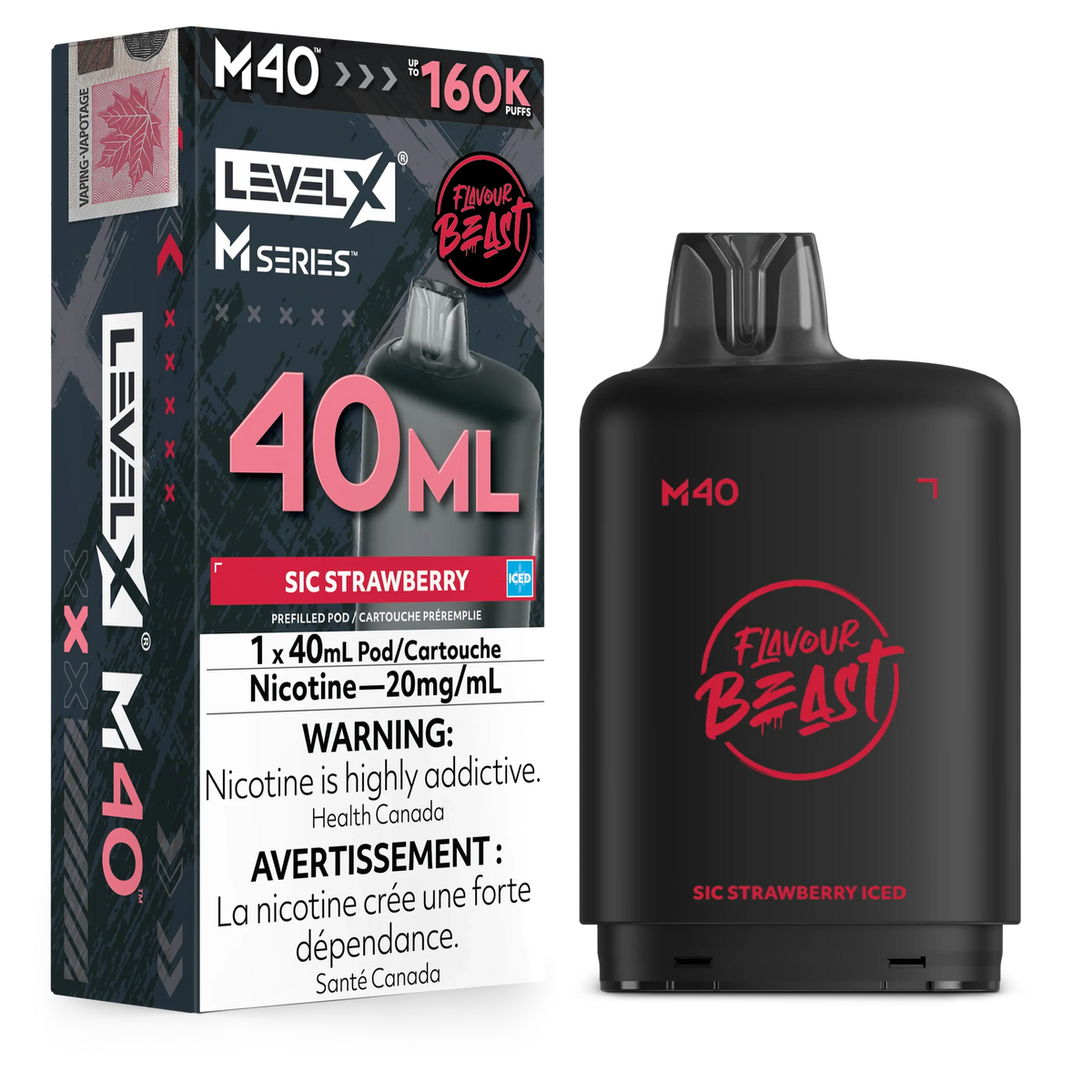Sic Strawberry Iced Level X M Series Pod 40mL 160K Pod
