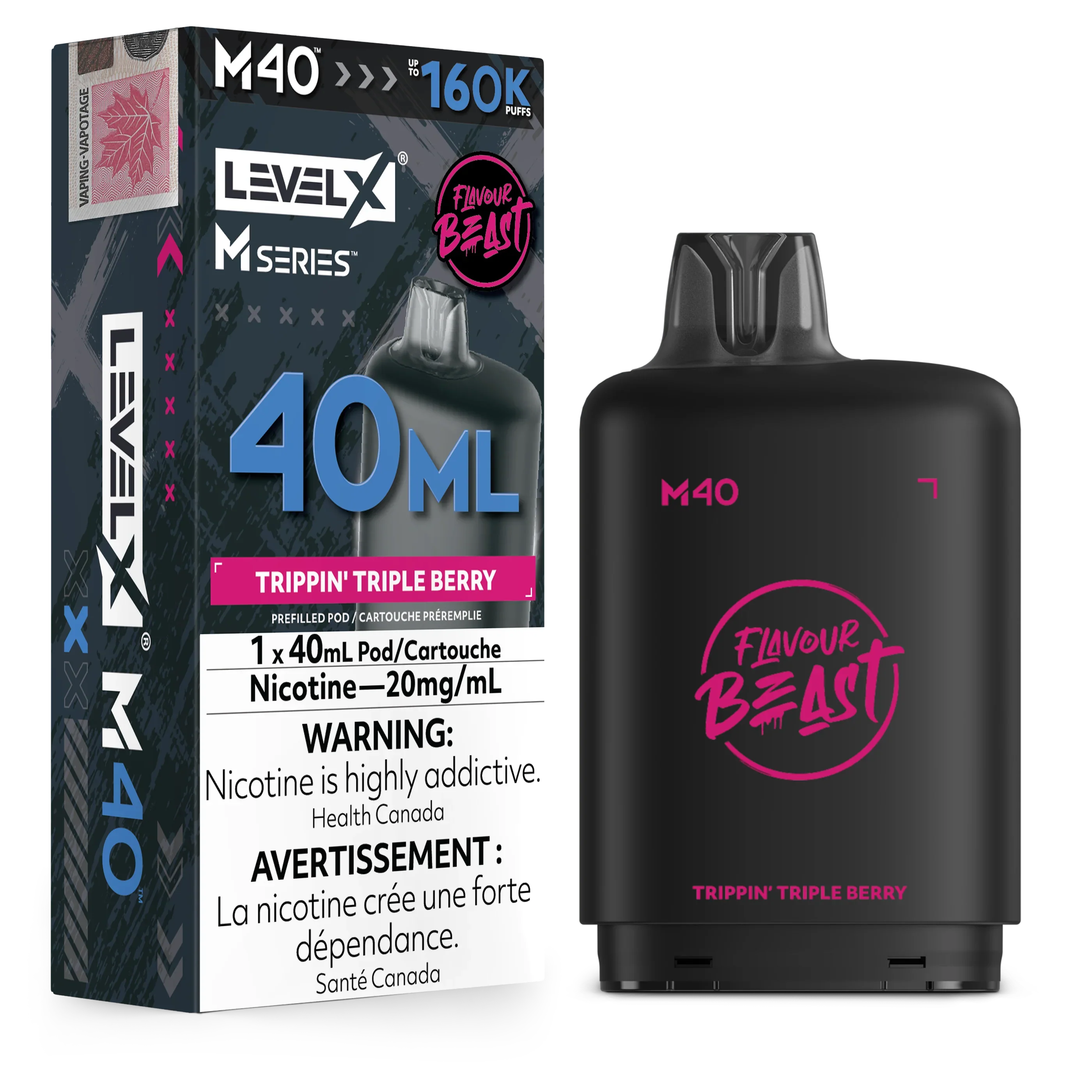 Trippin' Triple Berry Level X M Series Pod 40mL 160K Pod