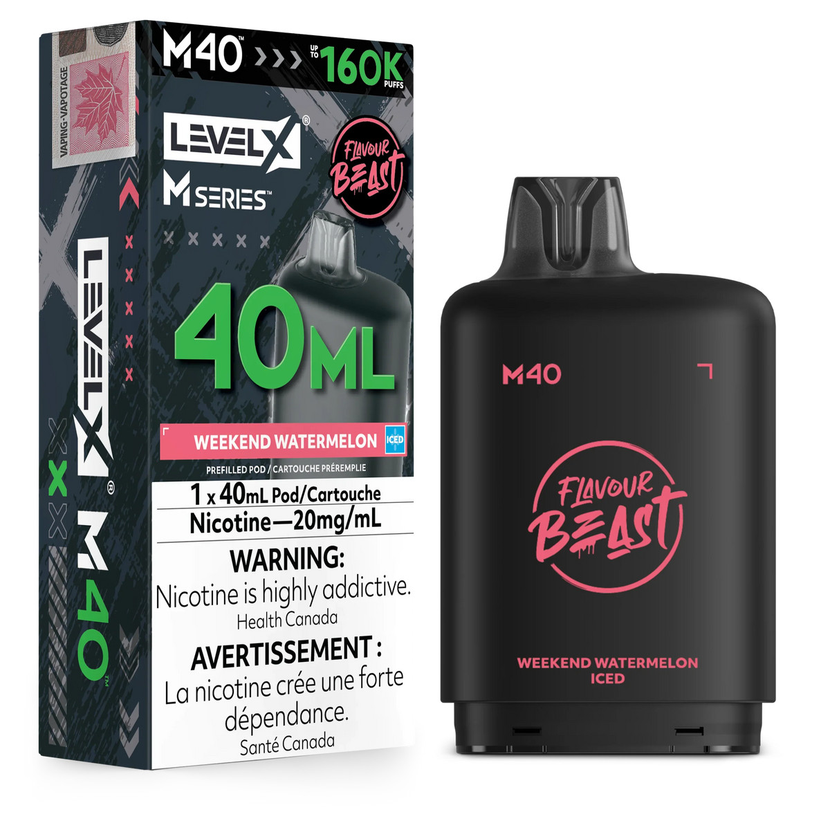 Weekend Watermelon Iced Level X M Series Pod 40mL 160K Pod