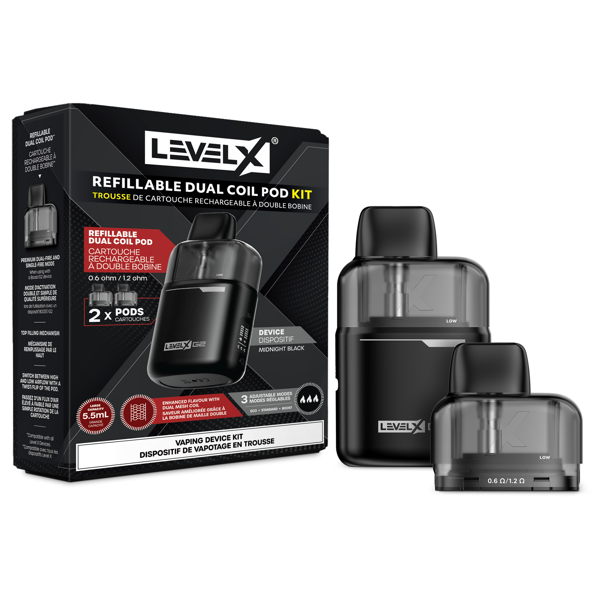 Level X Boost G2 Device + 2 Refillable Pods (5.5mL)