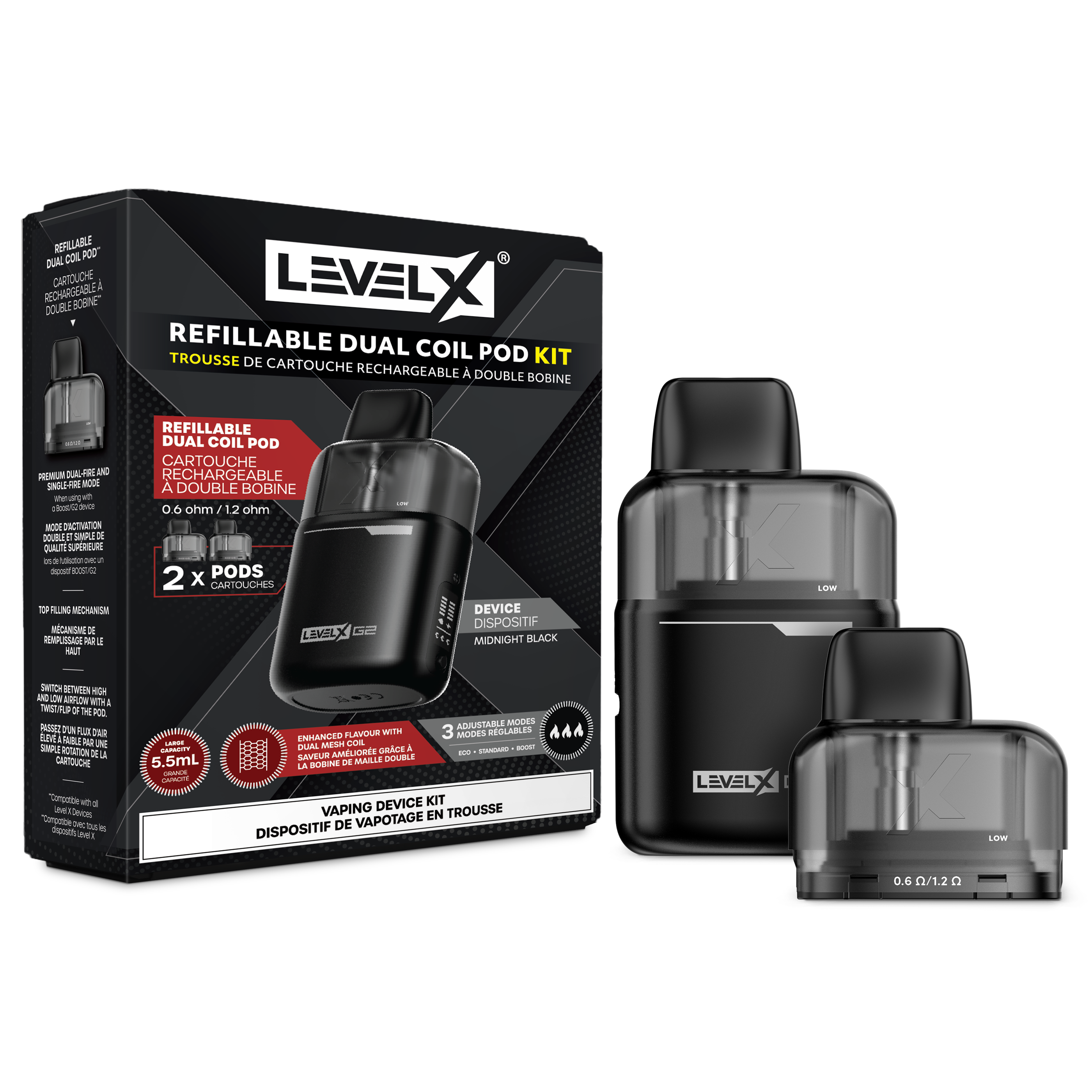 Level X Boost G2 Device + 2 Refillable Pods (5.5mL)