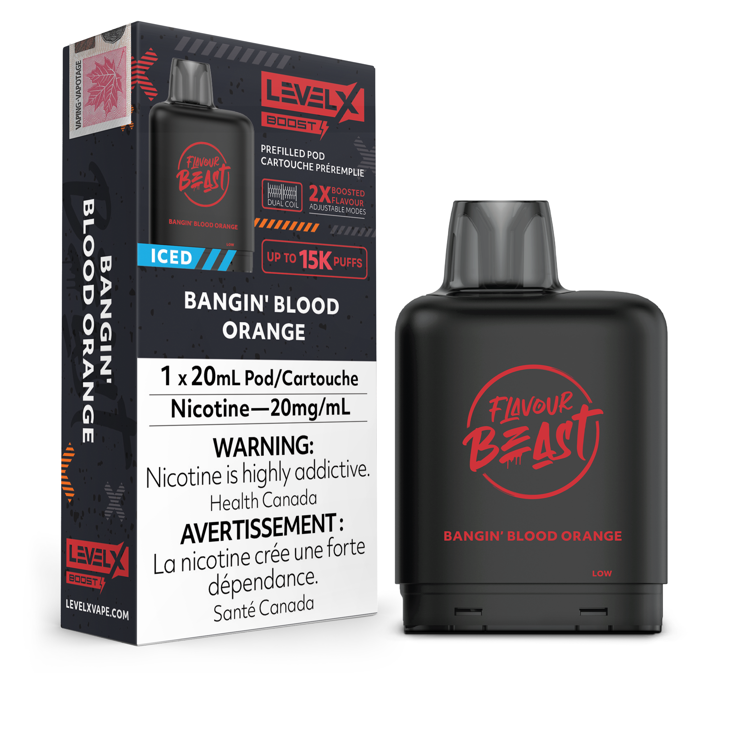 Level X - Flavour Beast Boost Pods (15k puffs) - Bangin Blood Orange Iced