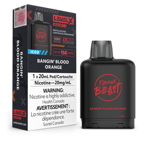 Level X - Flavour Beast Boost Pods (15k puffs) - Bangin Blood Orange Iced