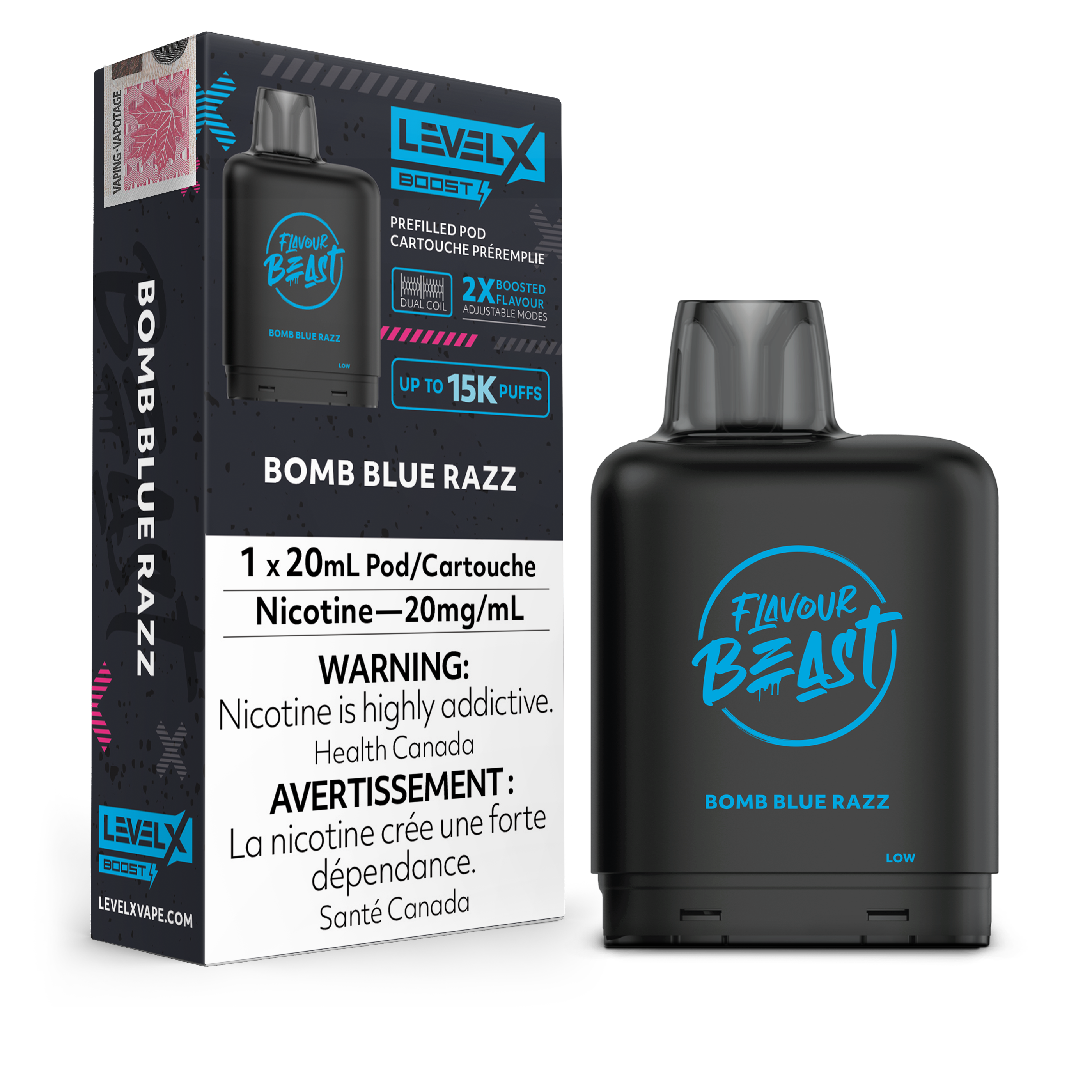 Level X - Flavour Beast Boost Pods (15k puffs) - Bomb Blue Razz