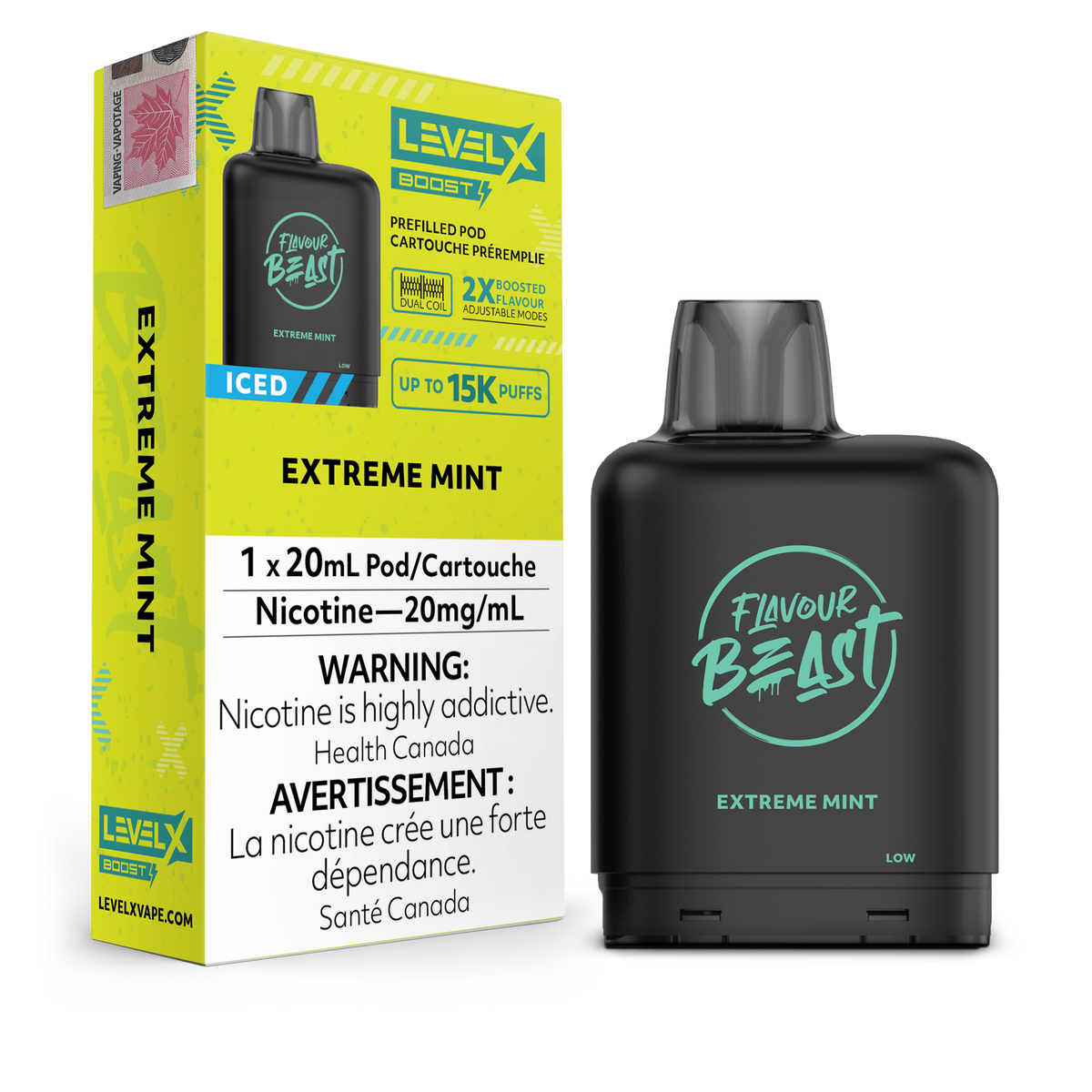 Level X - Flavour Beast Boost Pods (15k puffs) - Super Sour Apple Iced