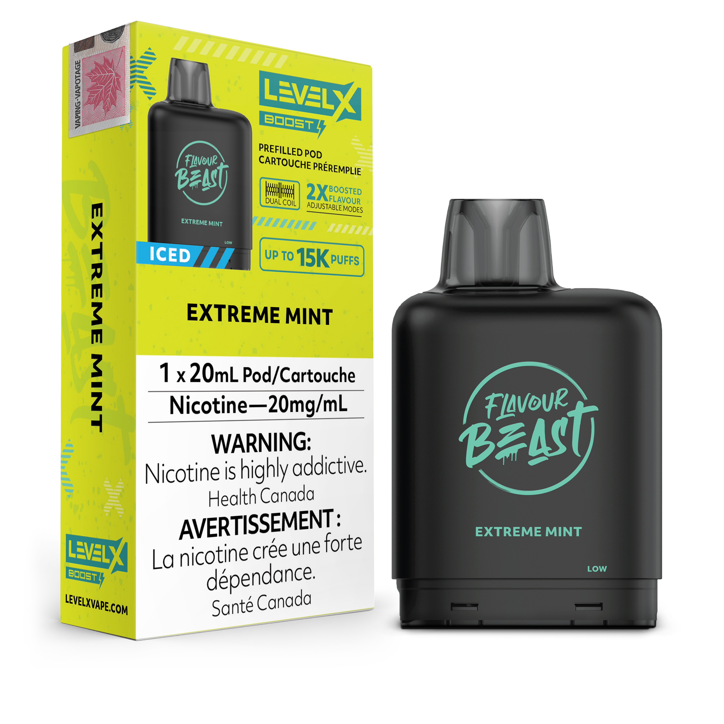 Level X - Flavour Beast Boost Pods (15k puffs) - Super Sour Apple Iced
