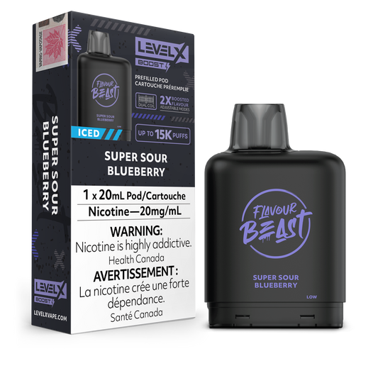 Level X - Flavour Beast Boost Pods (15k puffs) - Super Sour Blueberry Iced