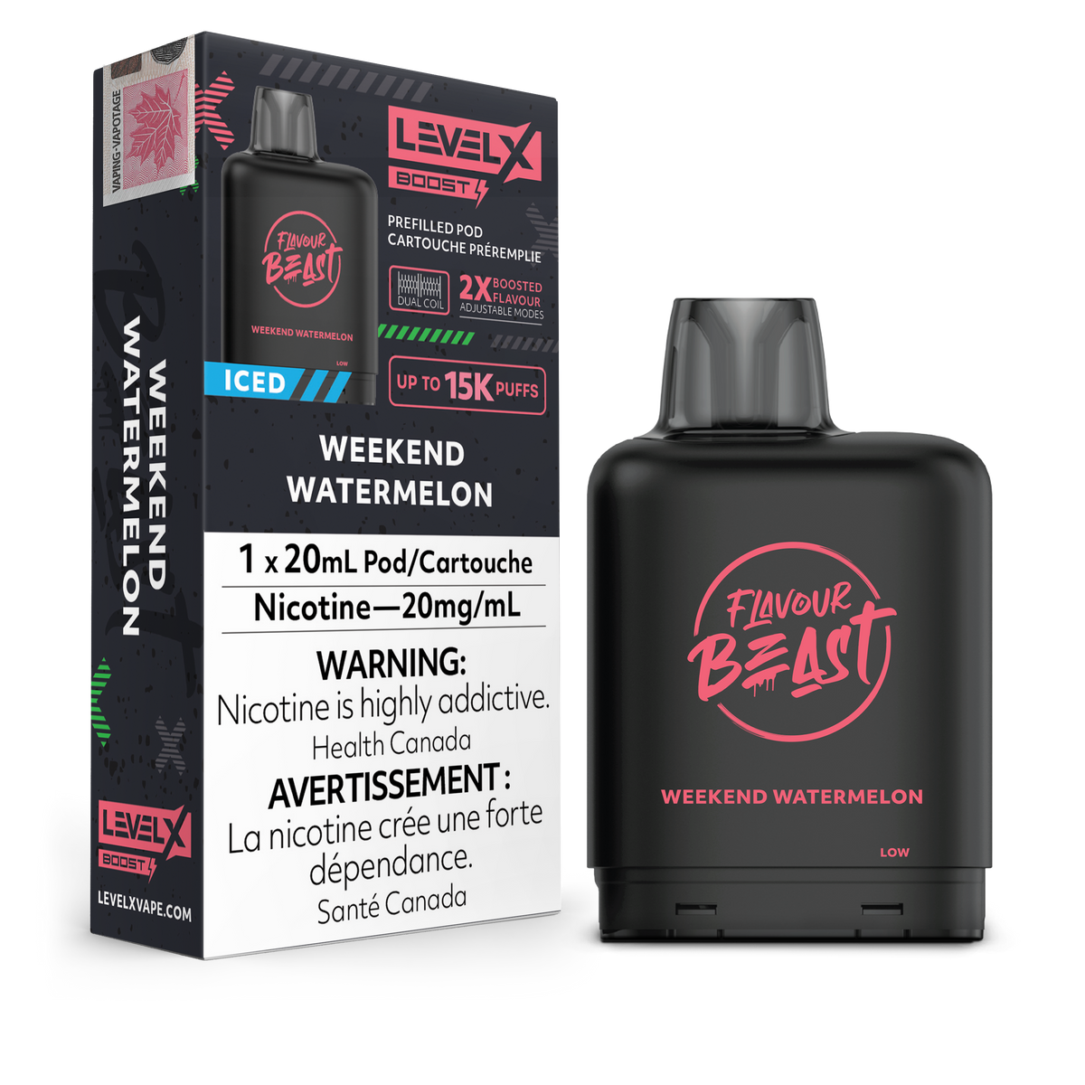 Level X - Flavour Beast Boost Pods (15k puffs) - Weekend Watermelon Iced