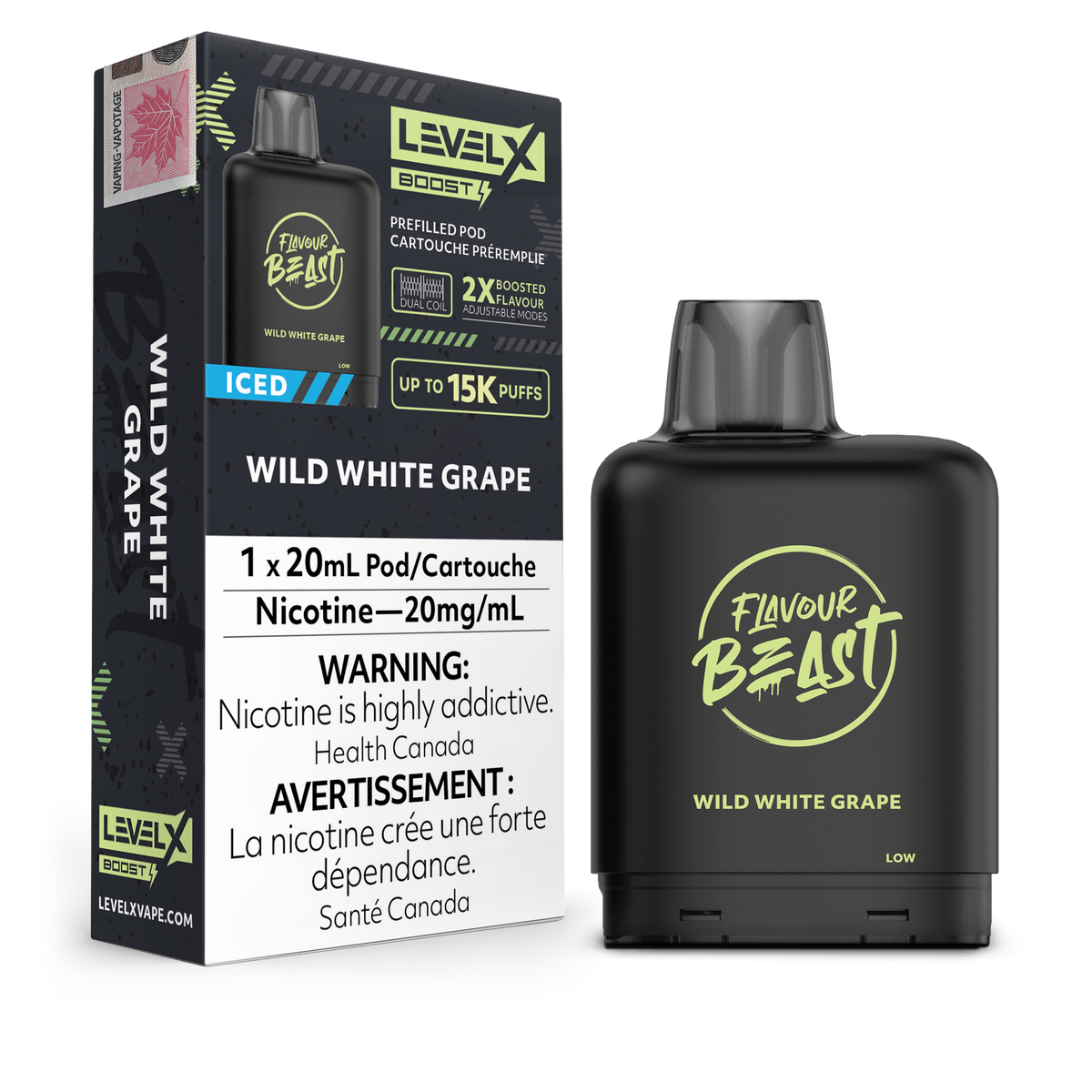 Level X - Flavour Beast Boost Pods (15k puffs) - Wild White Grape Iced
