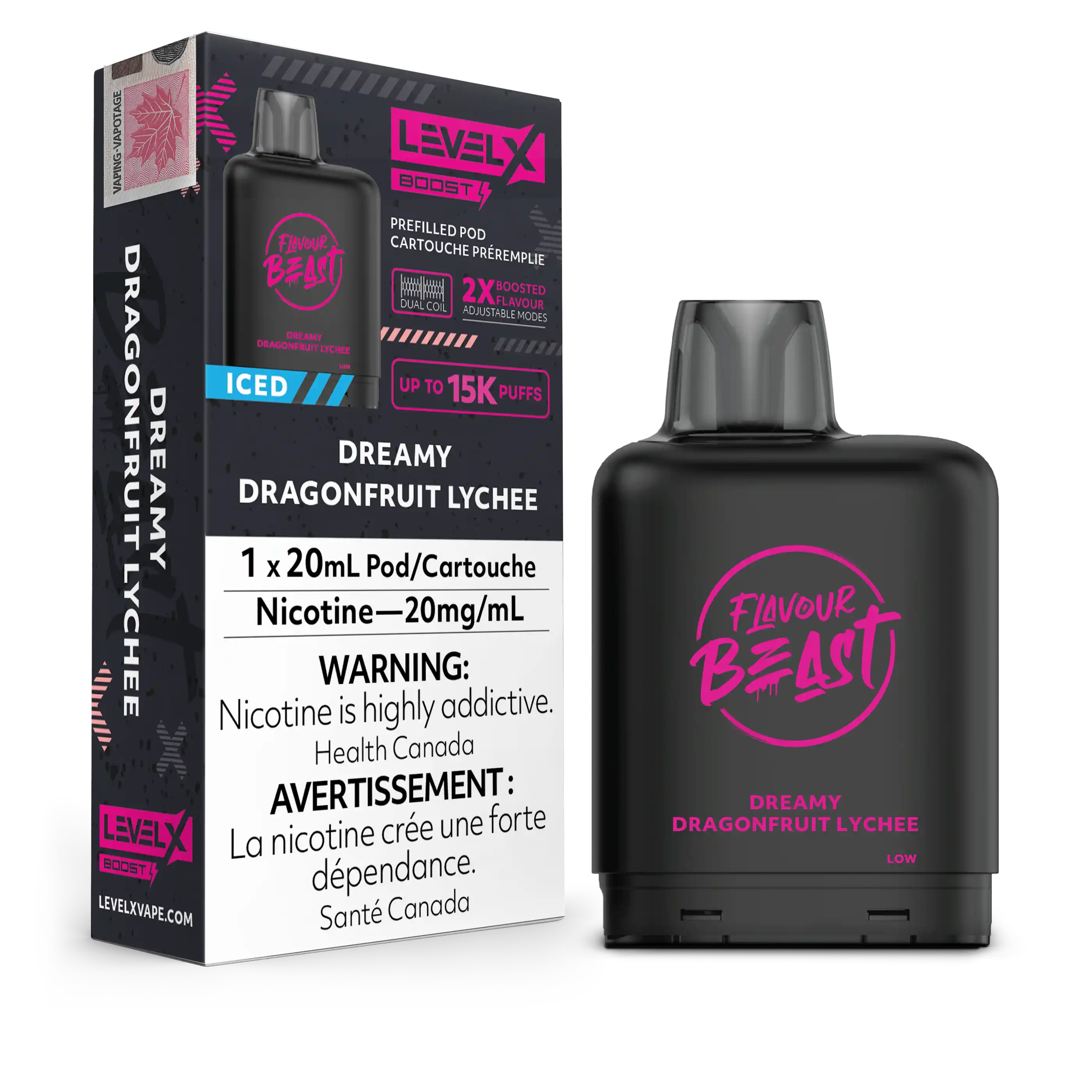 Dreamy Dragonfruit Lychee Iced Flavour Beast Boost G2 Pods 25K