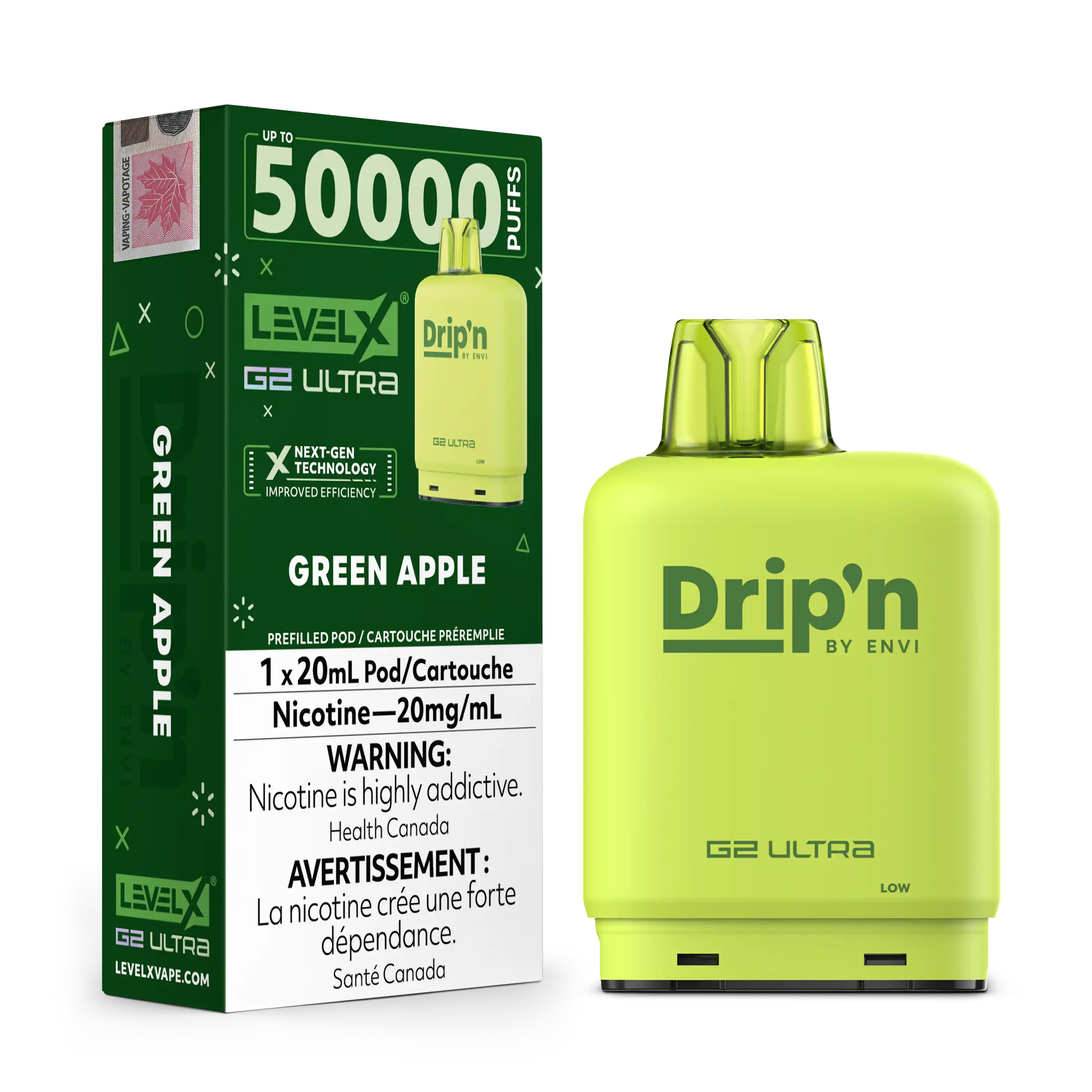 Green Apple by Level X Drip'n G2 Ultra 50K