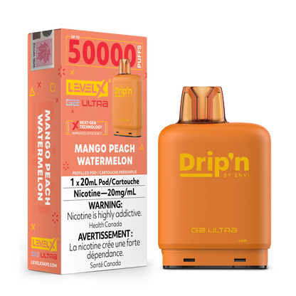 Mango Peach Watermelon by Level X Drip'n G2 Ultra 50K