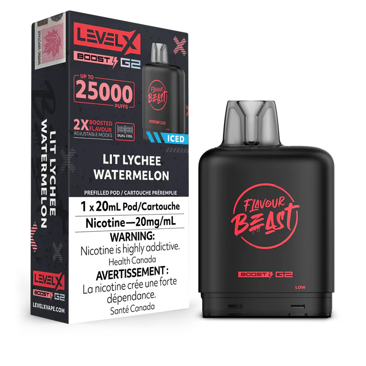 Lit Lychee Watermelon Iced Flavour Beast Boost G2 Pods 25K