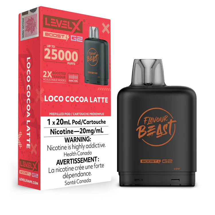 Loco Cocoa Latte Iced Flavour Beast Boost G2 Pods 25K