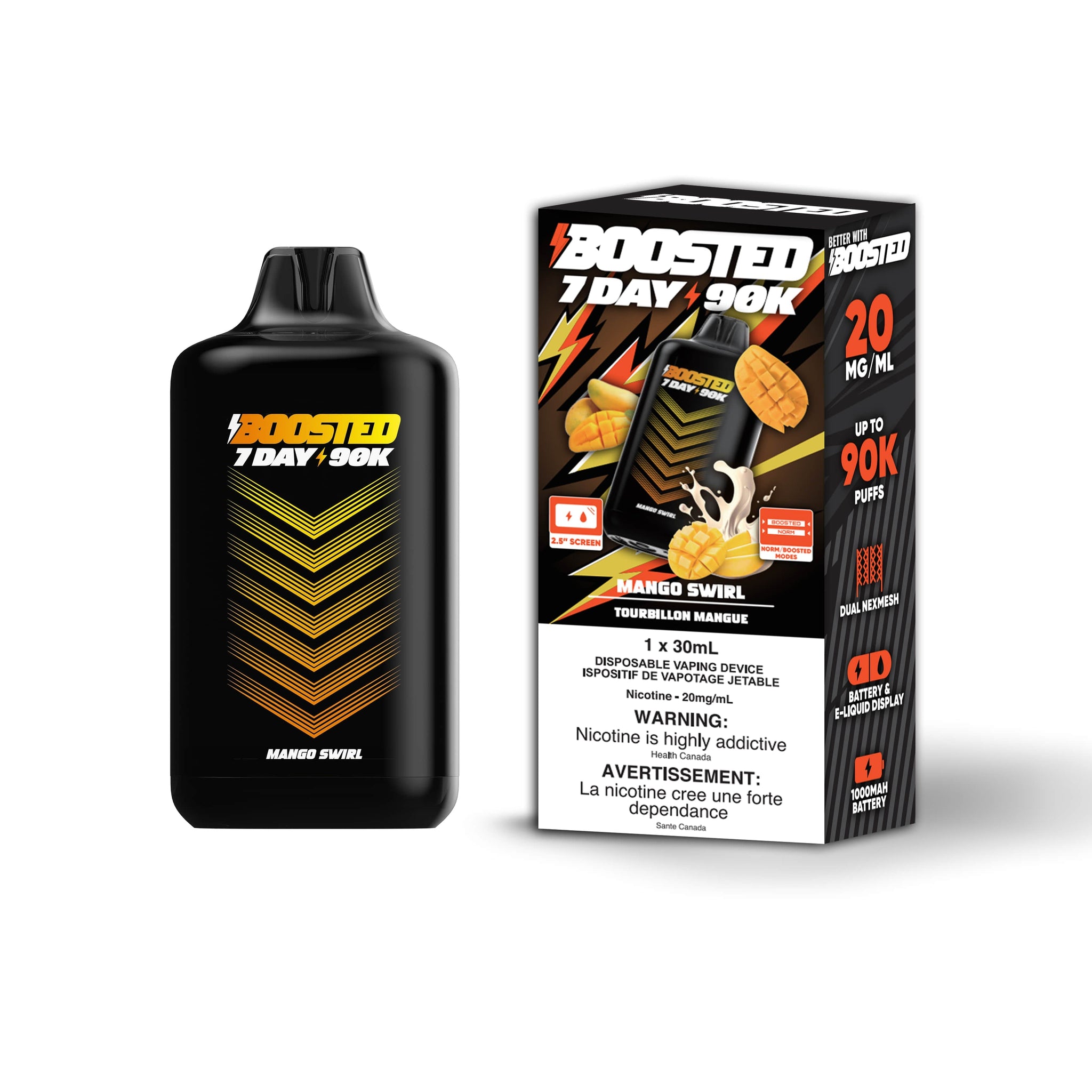 Mango Swirl Boosted 7 Day 90K - Disposable Vape