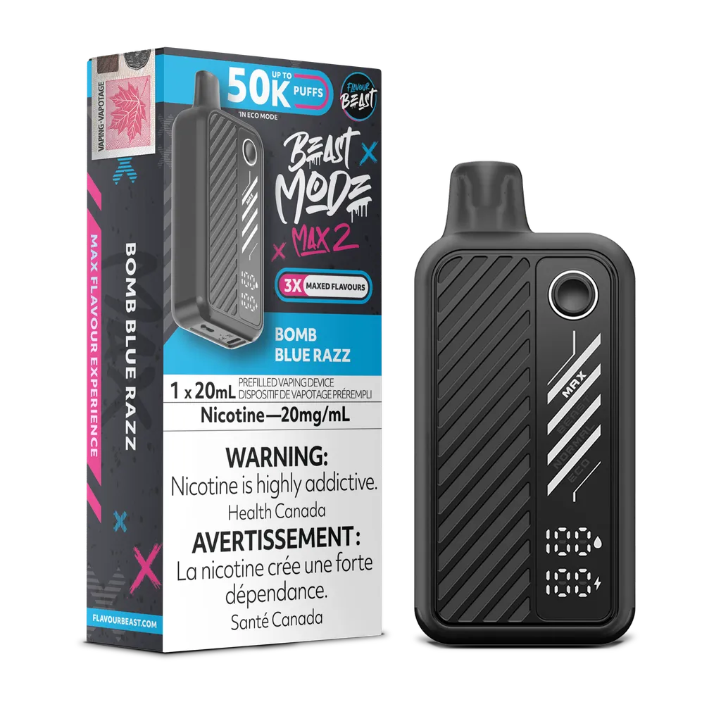 Bomb Blue Razz Flavour Beast Mode Max 2 - Disposable 50K by FLAVOUR BEAST