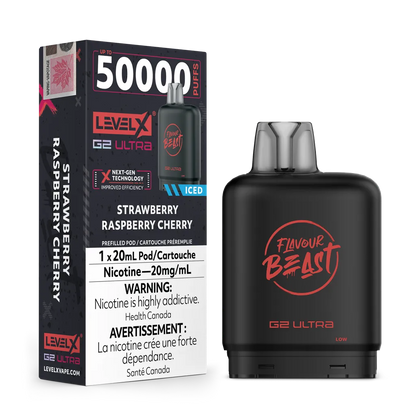Strawberry Raspberry Cherry Iced by Level X Flavour Beast G2 Ultra 50K