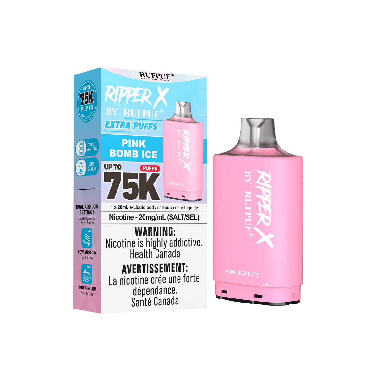Pink Bomb ice Rufpuf Ripper X Pods 75K