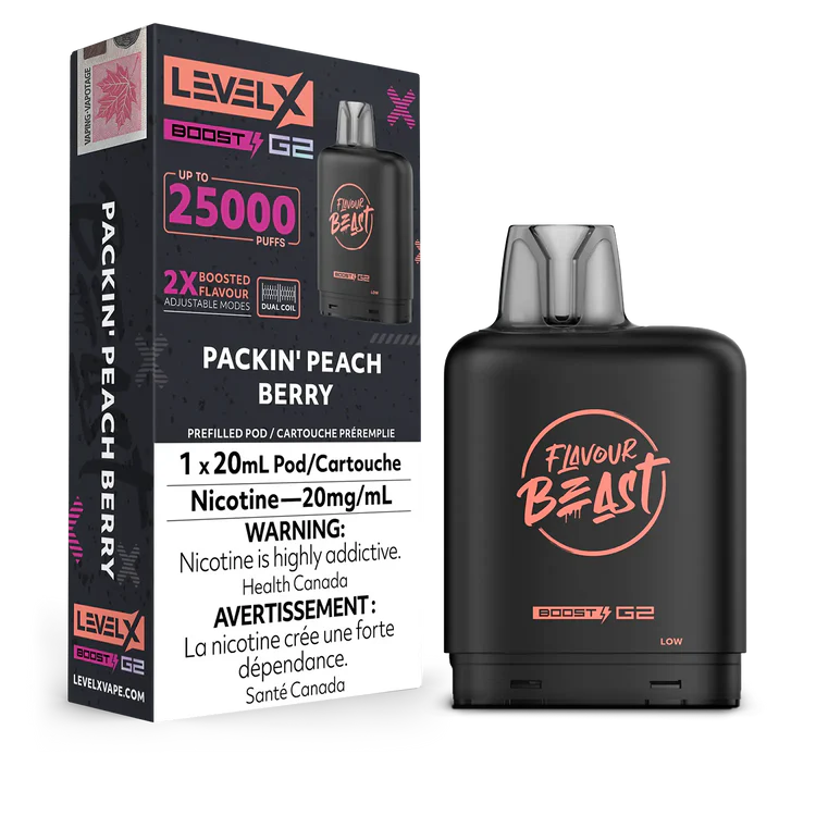 Packin' Peach Berry Flavour Beast Boost G2 Pods 25K