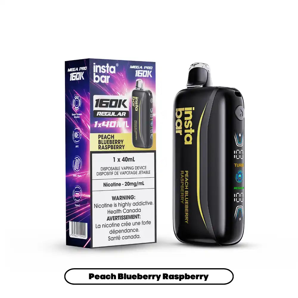 Peach Blueberry Raspberry Insta Bar Mega Pro 160K - Disposable Vape