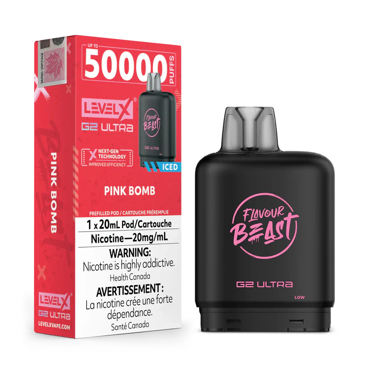 Pink Bomb Iced by Level X Flavour Beast G2 Ultra 50K