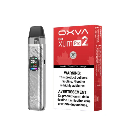 Oxva XLIM Pro 2 pod kit in Dream Purple with a textured finish, alongside its red CRC packaging.