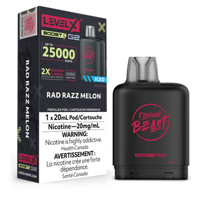 Rad Razz Melon Iced Flavour Beast Boost G2 Pods 25K