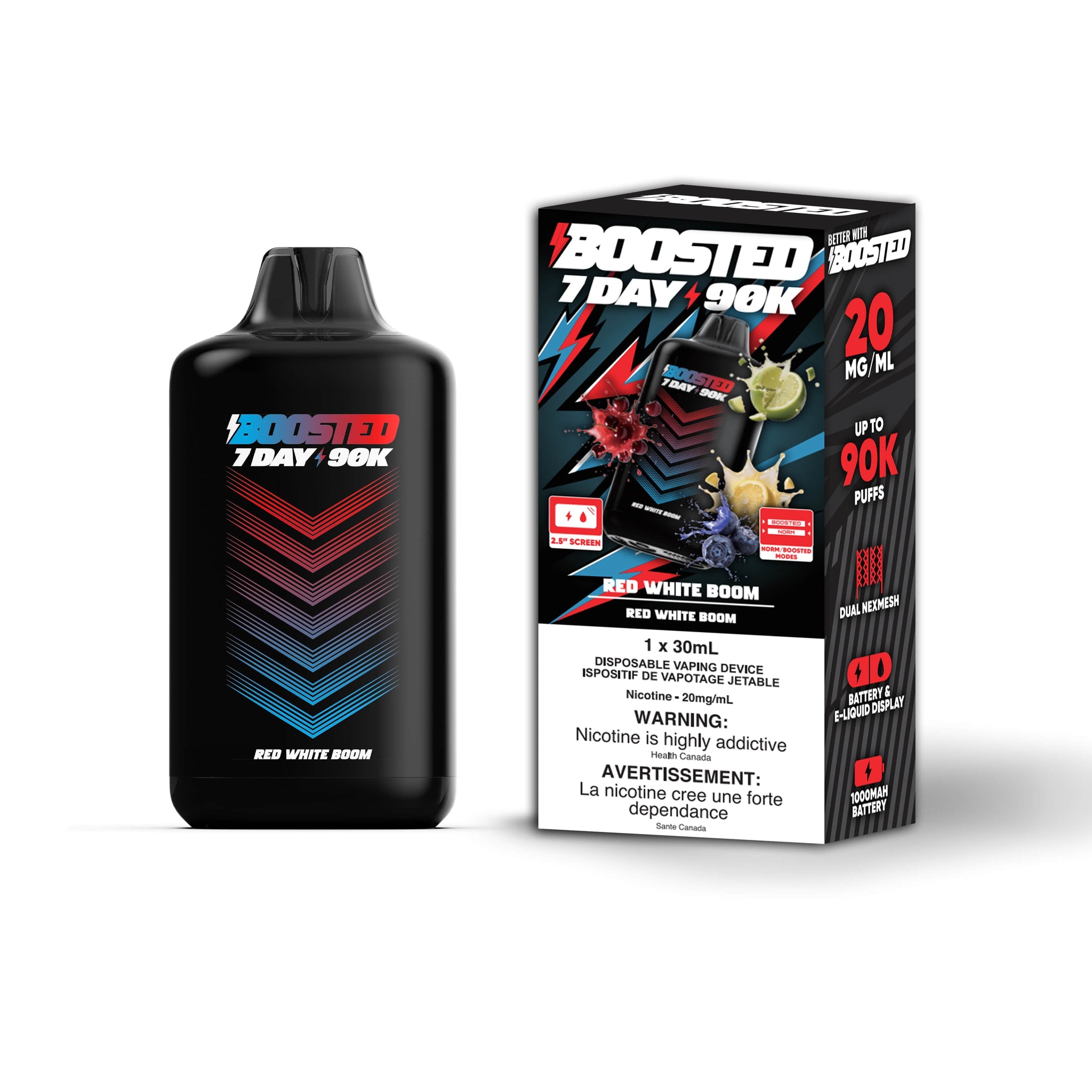Red White Boom Boosted 7 Day 90K - Disposable Vape