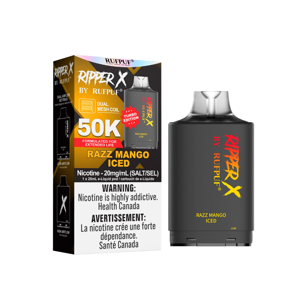 Razz Mango Iced Rufpuf Ripper X Pods 50K