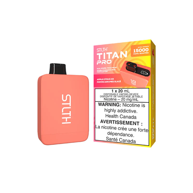 STLTH TITAN PRO DISPOSABLE - APPLE CITRUS ICE (5PCS/CTN) [ON] - 20MG / 20ML
