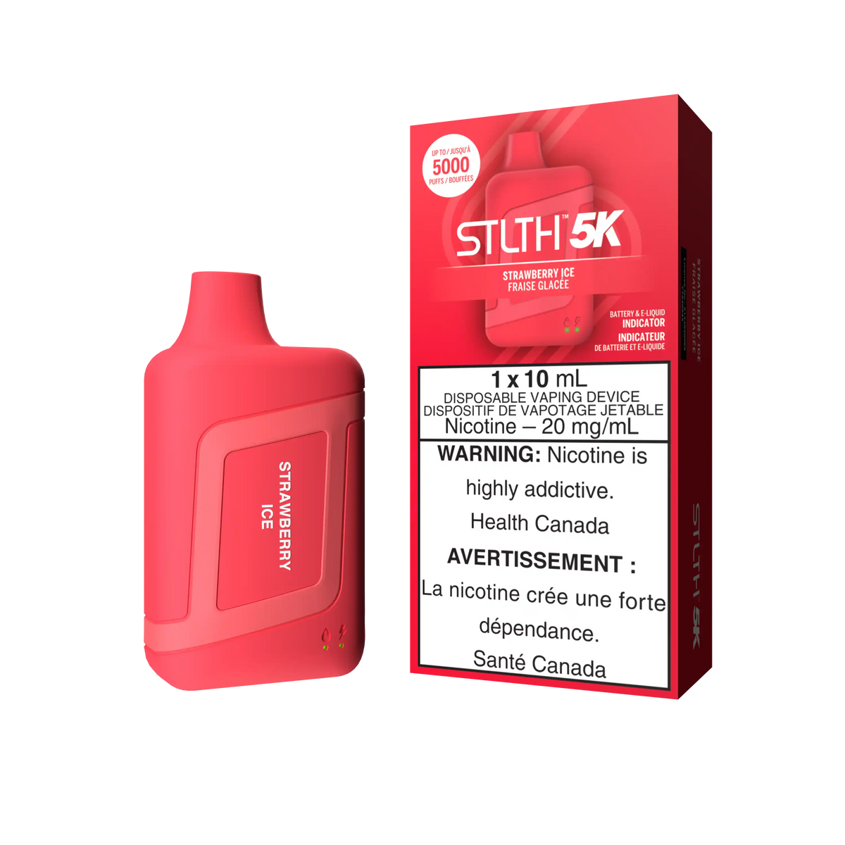 Strawberry Ice Stlth 5K Box - Disposable Vape by STLTH