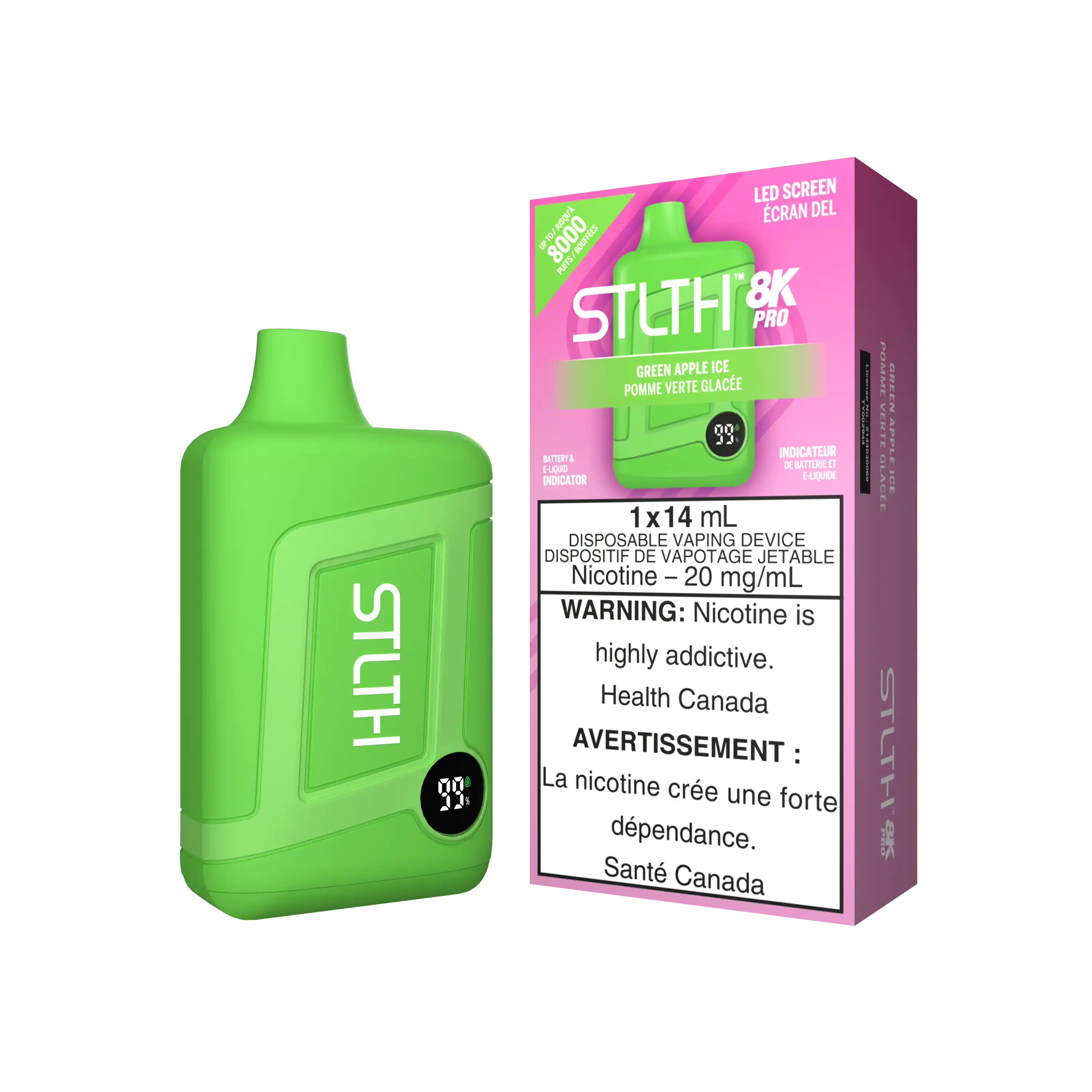 Green Apple Ice Stlth 8K Pro - Disposable Vape by STLTH